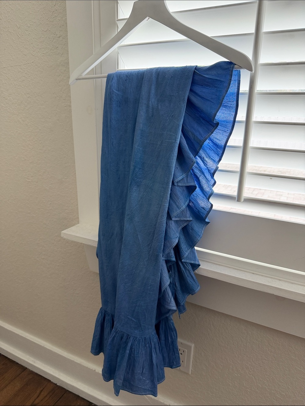 Coniglio Blue Hand Dyed Silk Pareo